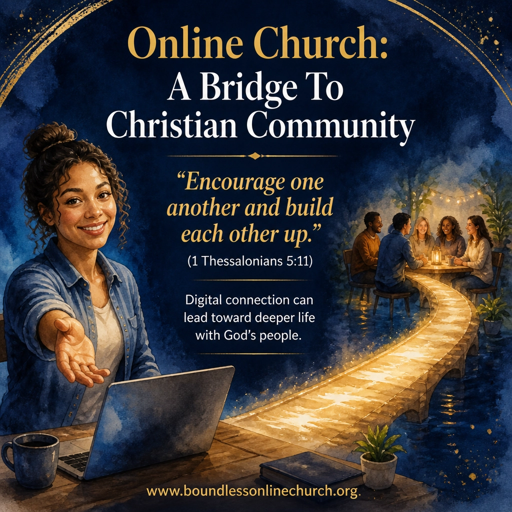Symbolic bridge from digital Christian connection toward deeper fellowship with God's people